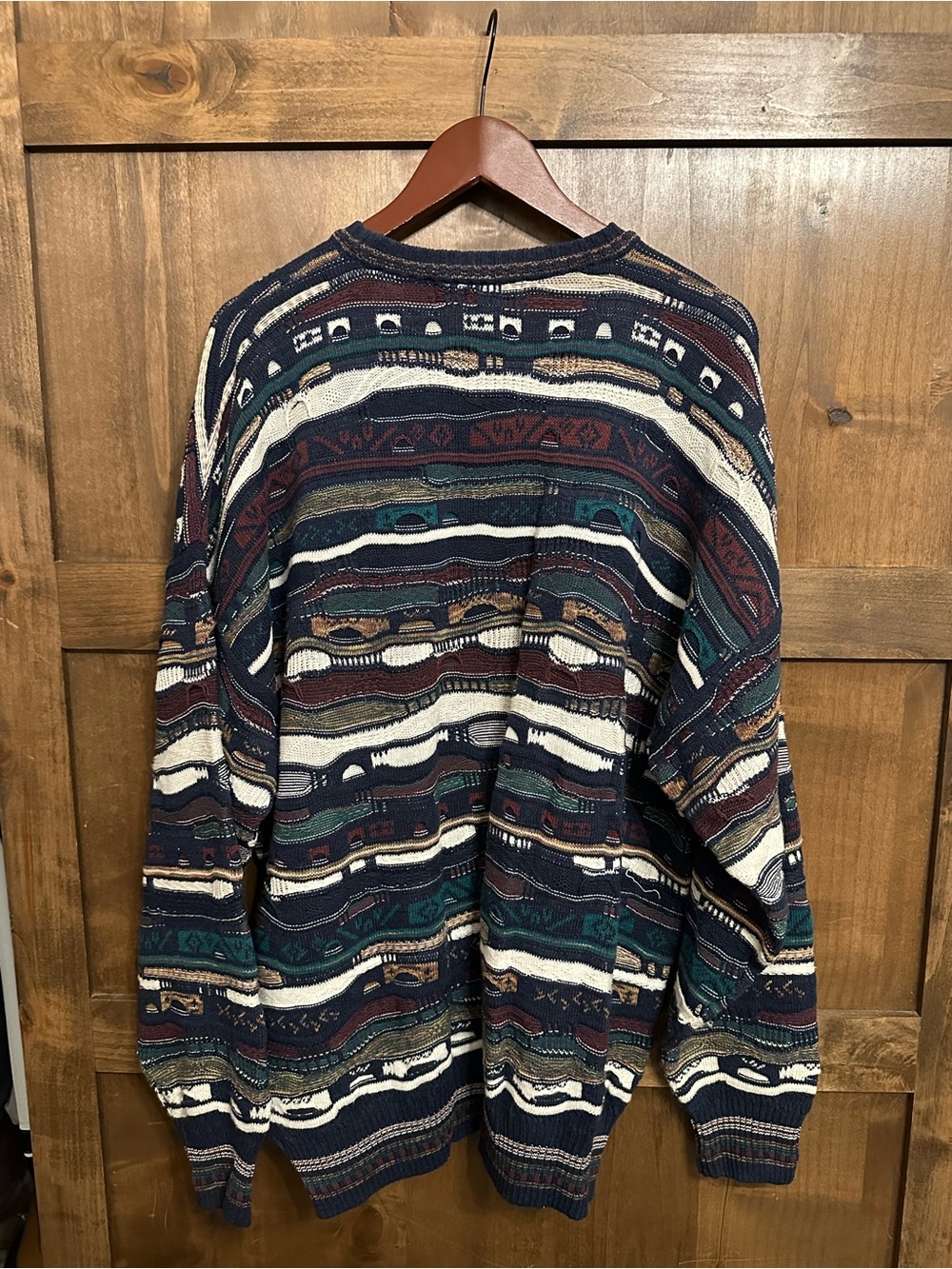 Vintage Coogi Style Sweater Mens XXL Florence Tricot 3D Texture Grandpa Tundra - Picture 4 of 4